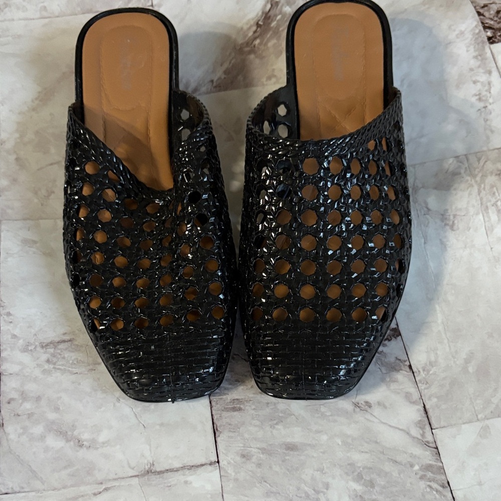 Black Woven Slip-On Women's Shoes